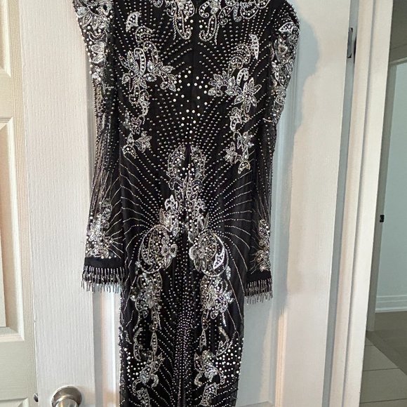 COCKTAIL SEQUIN FASHION DRESS  FULLY LINED  FULL BACK ZIP UP - Picture 1 of 3